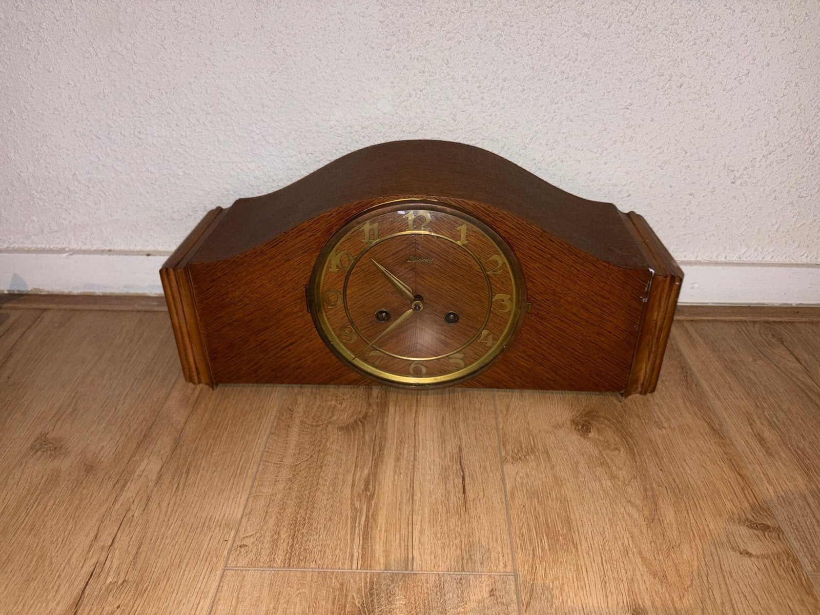 Antieke houten schoorsteenklok, Antiek en Kunst, Ophalen