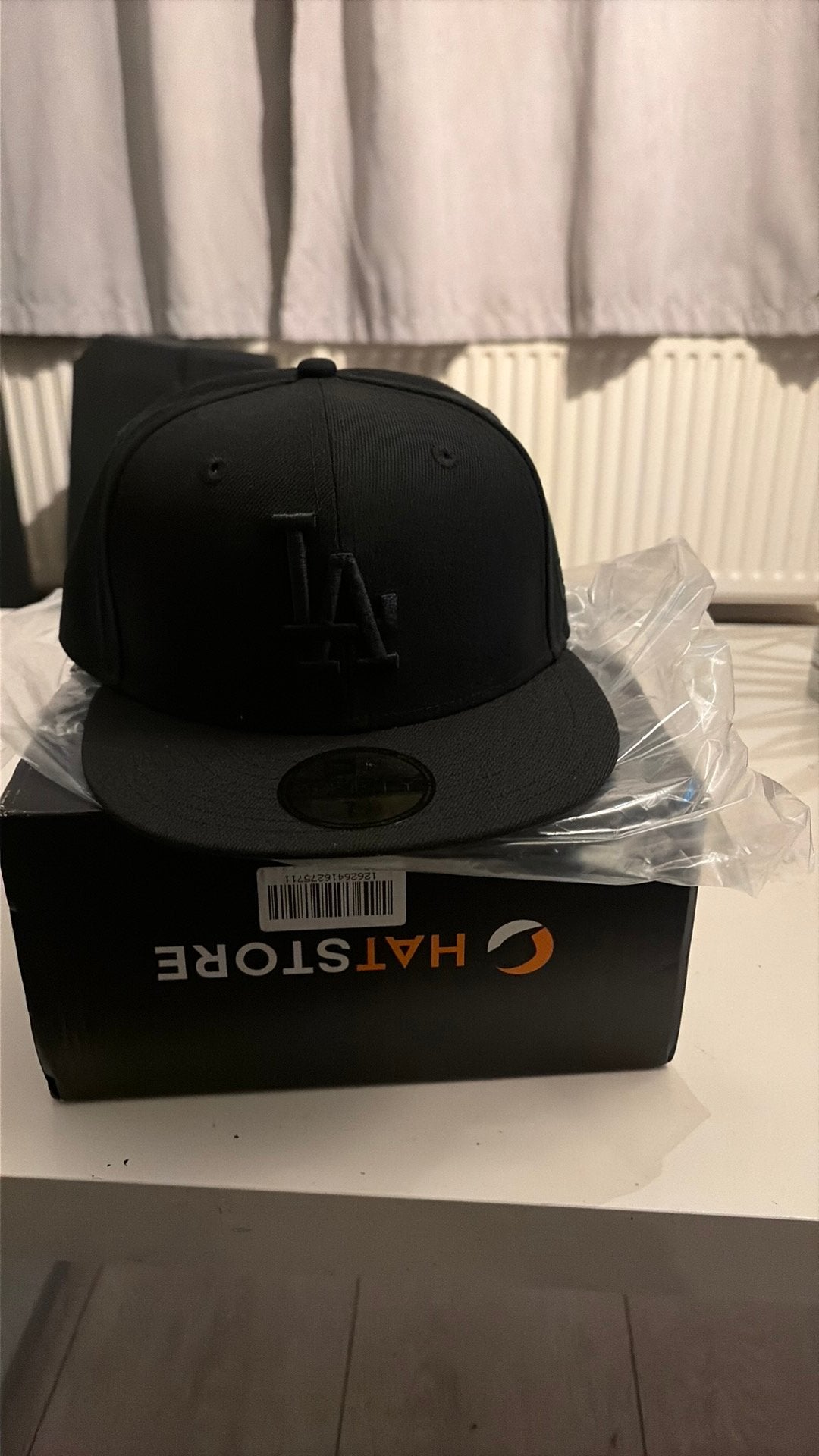 New era pet LA Dodgers black black maat 7 3/8, Ophalen of Verzenden, Nieuw met kaartje, Offroadhelm, Overige merken