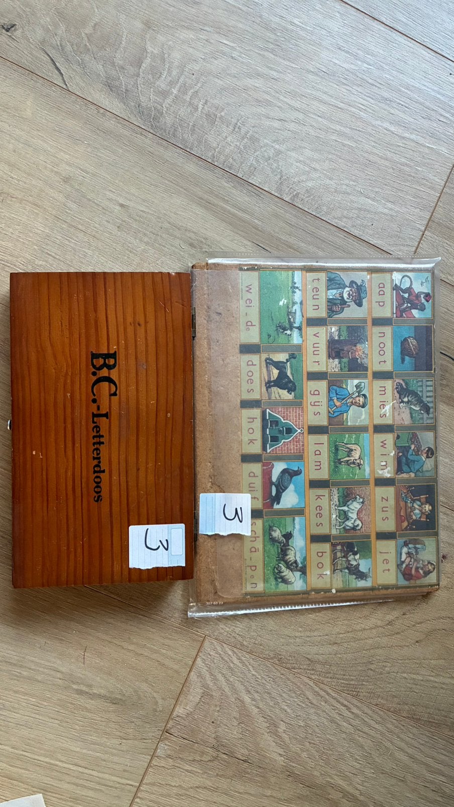 Authentieke BC-Letterdoos met leesplankje - 50+ jaar oud, Ophalen of Verzenden, Gebruikt