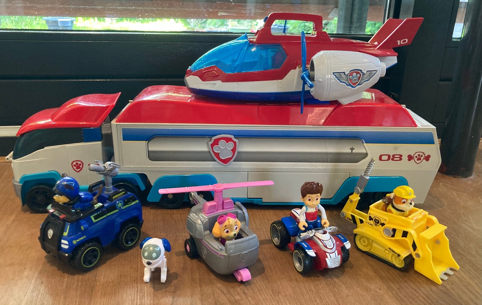 Paw Patrol set bus, vliegtuig, voertuigen, pups, robothond, Kinderen en Baby's, Speelgoed | Speelgoedvoertuigen, Ophalen, Gebruikt