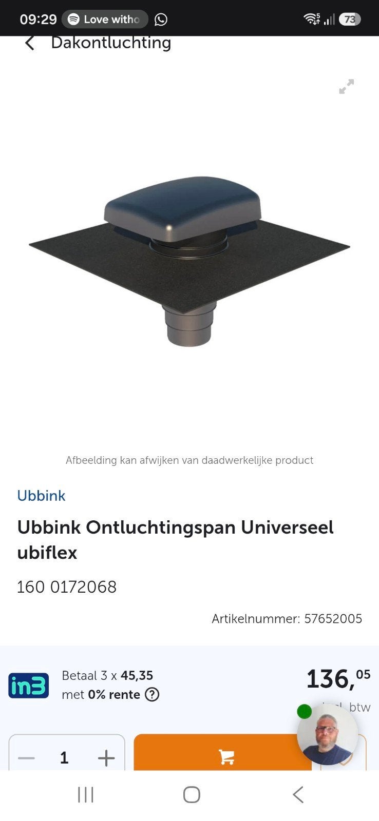 Ubbink Ontluchtingspan Universeel Ubiflex - Dakontluchting, Kunststof, Zwart, Overige typen, Nieuw