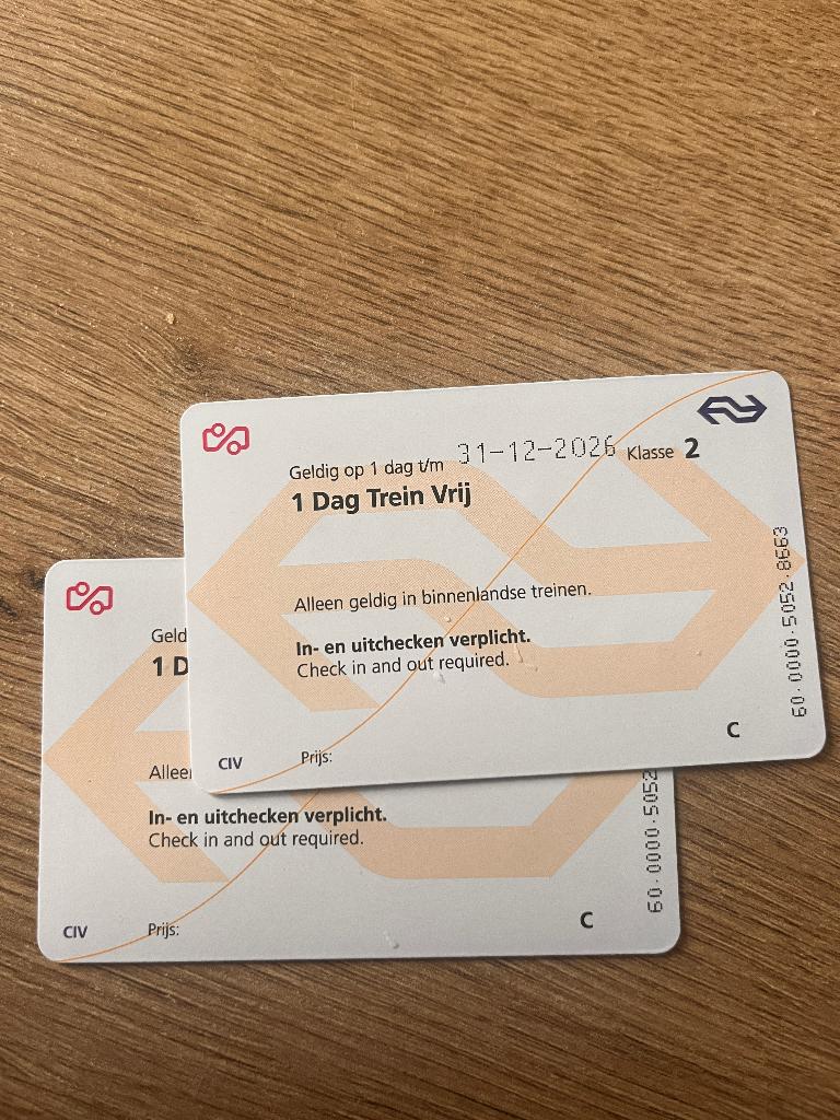 ns dagkaart te koop, Eén persoon, Trein, Nederland, Algemeen kaartje