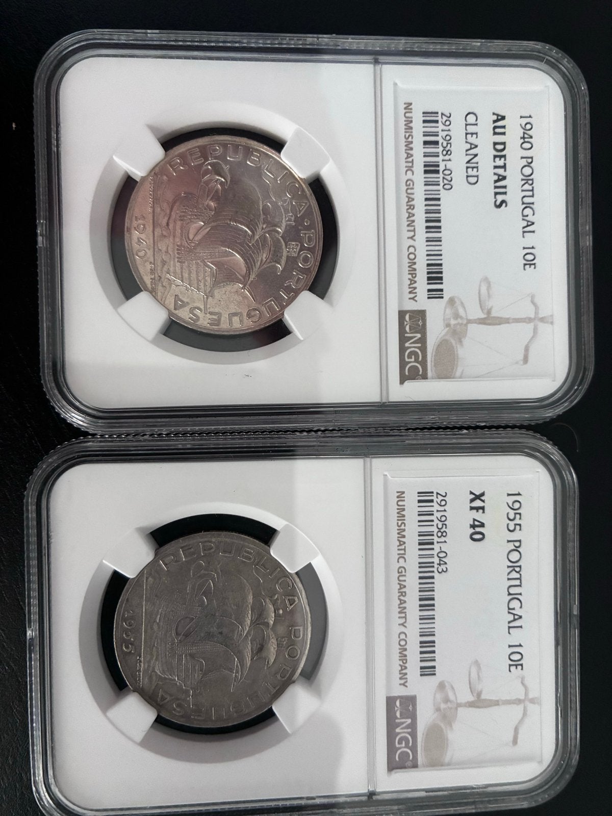 Set van 4 Portugese munten, NGC gecertificeerd, Ophalen of Verzenden, Overige landen, Setje