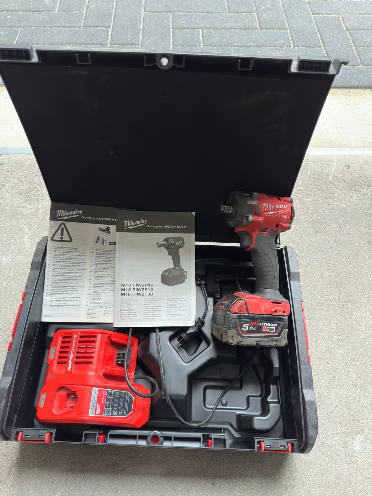 Milwaukee M18 FUEL Slagmoersleutel met Accu en Lader, Ophalen of Verzenden, Gebruikt, 600 watt of meer, Overige typen