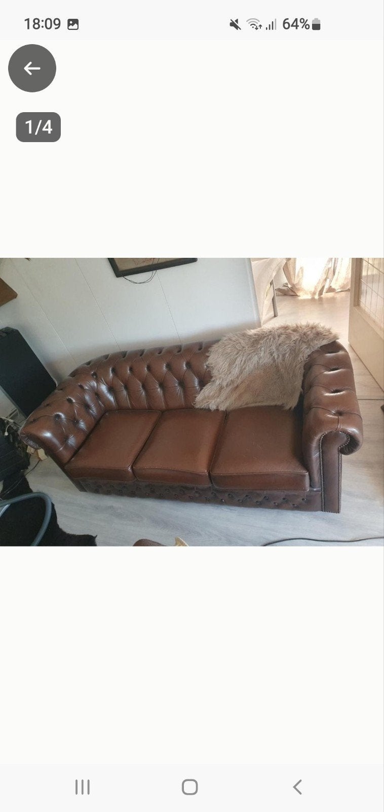 vintage chesterfield bankje, Ophalen, Gebruikt, Tweepersoons, 75 tot 100 cm