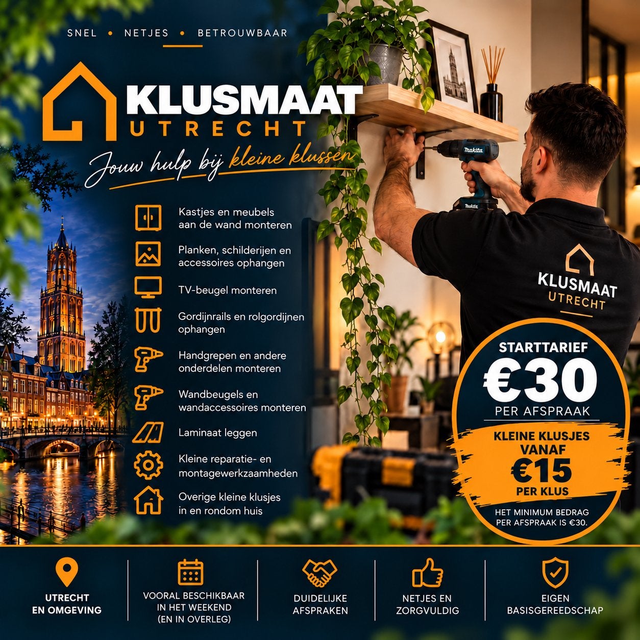 🔧 Handige klusser | Kleine klusjes vanaf €15,00 | Utrecht, Overige vormen