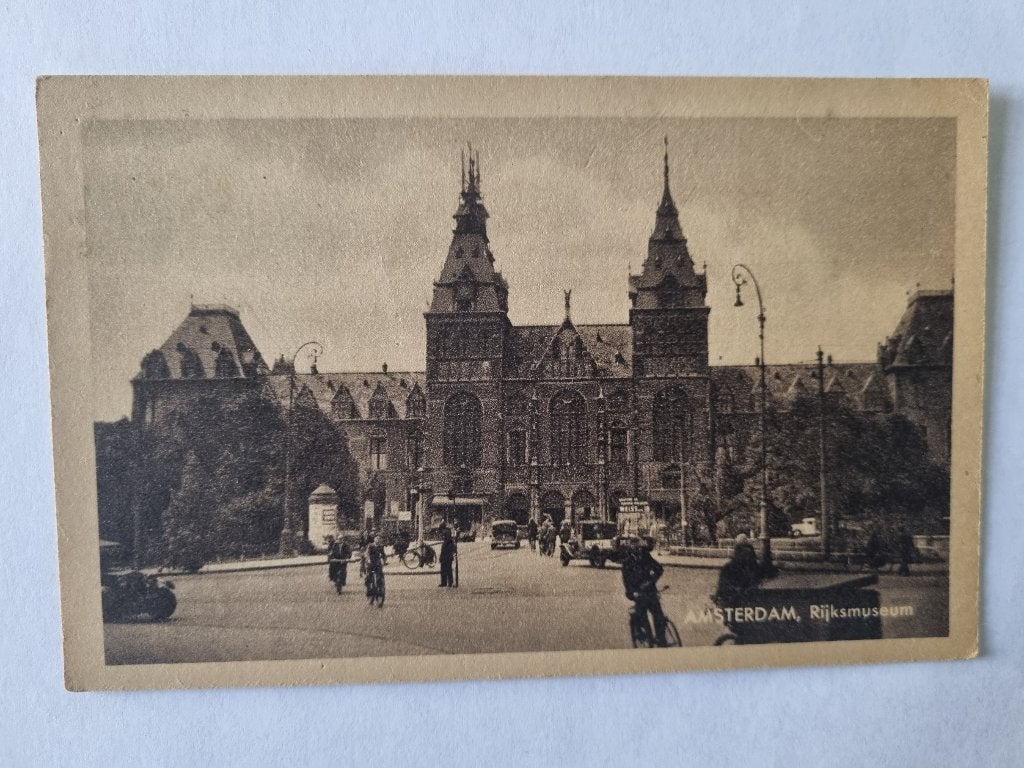 Ansicht Rijksmuseum Amsterdam 1950, Ophalen of Verzenden, 1940 tot 1960, Gelopen, Gebouw