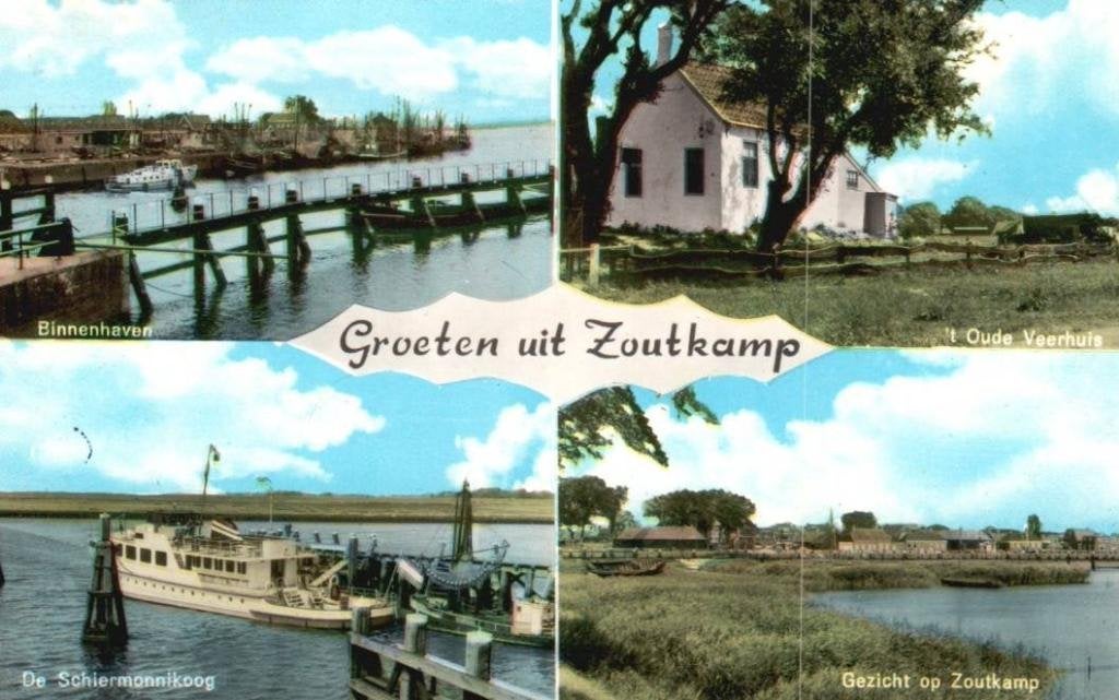 Zoutkamp (Gr.) Groeten uit 4-vensterkaart 1965., Ophalen, Voor 1920, Groningen