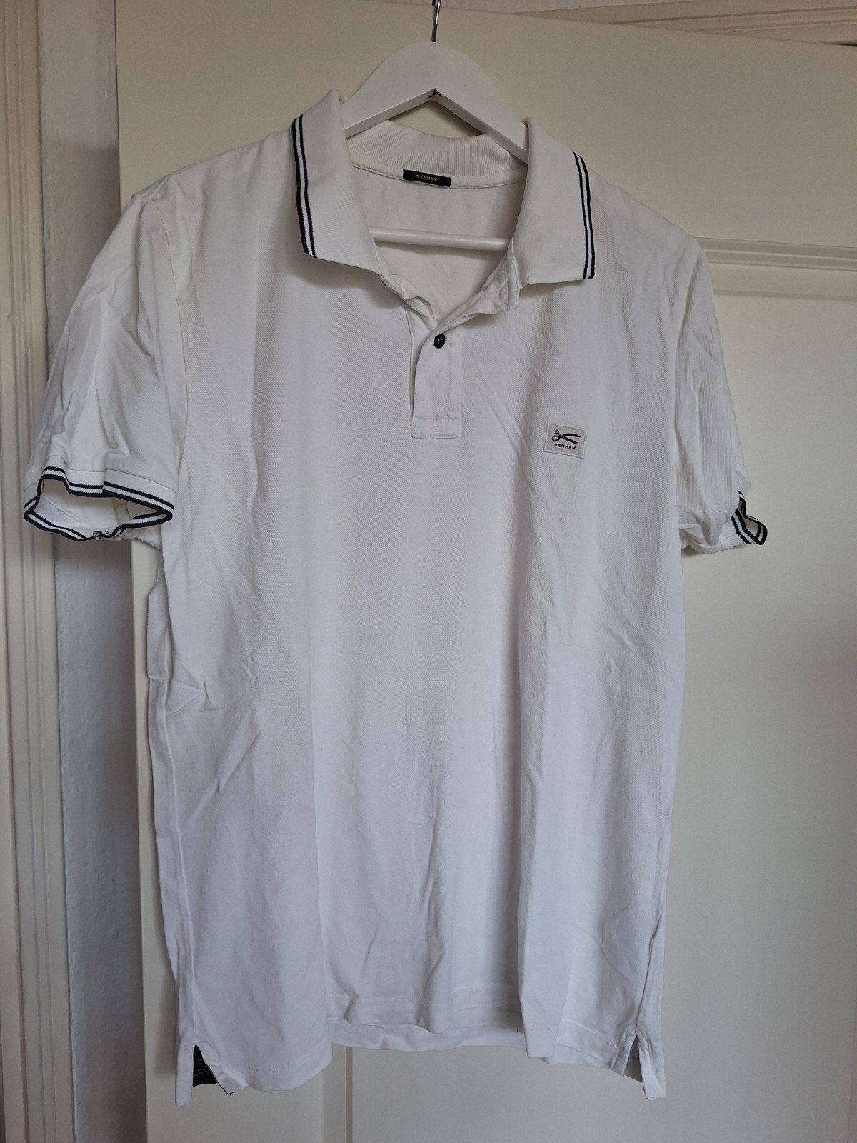 Denham Witte Polo, Wit, Maat 56/58 (XL), Ophalen of Verzenden, Gedragen