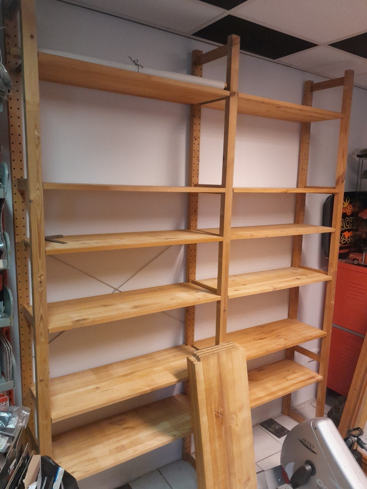 Houten magazijnstelling / opbergrek, Ophalen, Gebruikt