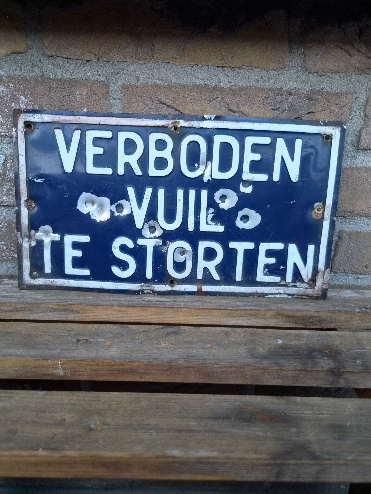 Verboden vuil te storten  bord, Verzamelen, Merken en Reclamevoorwerpen, Ophalen of Verzenden, Gebruikt, Reclamebord