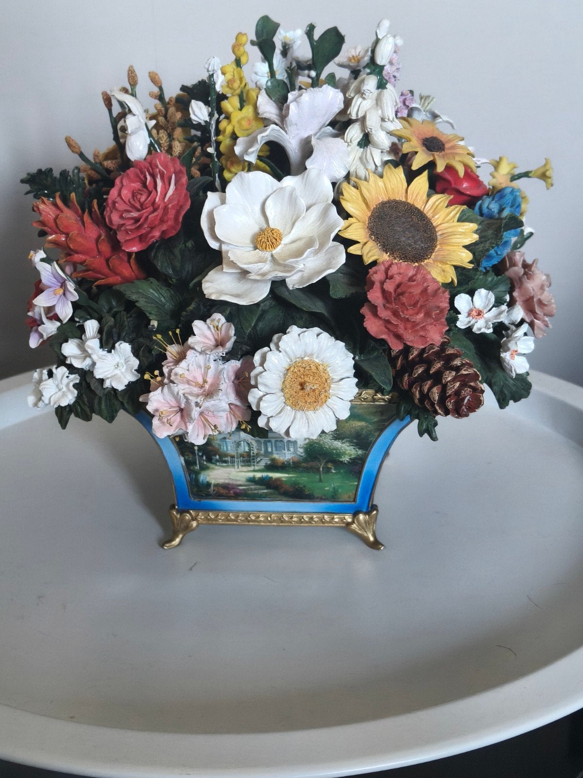 Thomas Kinkade "50 States Flower Bouquet" Beeld (2005), Gebruikt, Handgemaakt, Ophalen of Verzenden, Overige merken