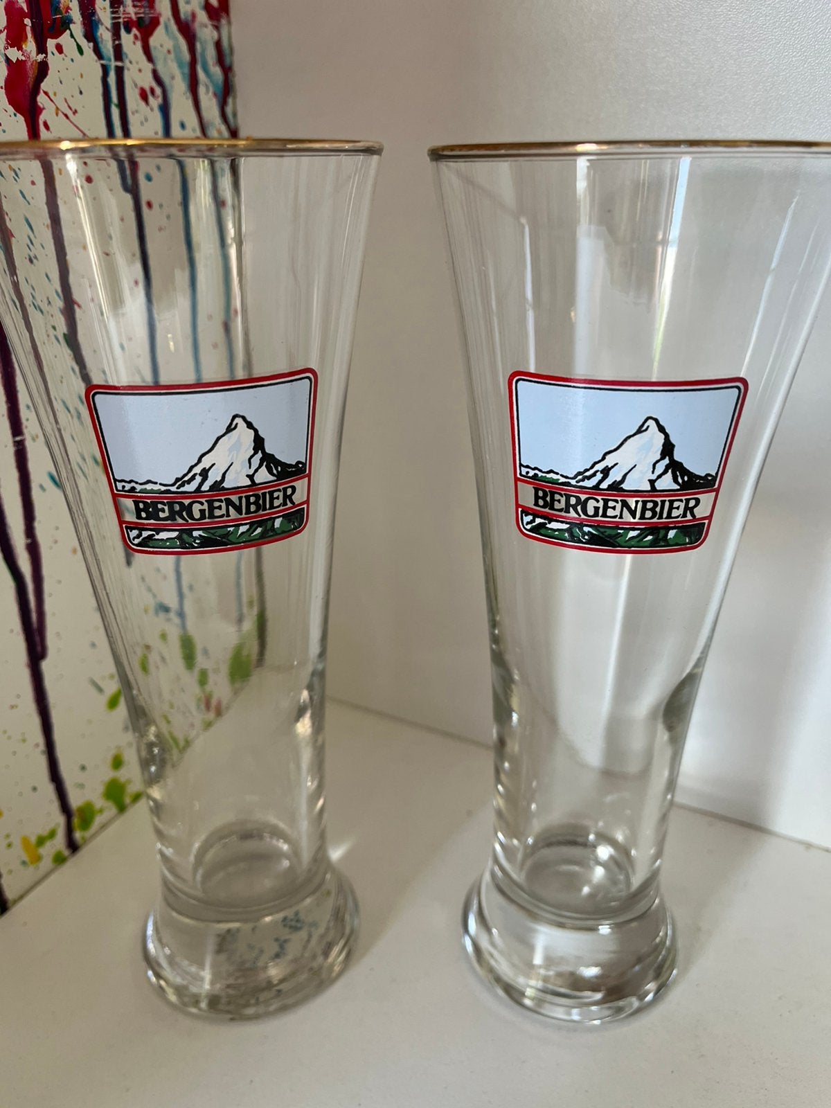 Bergen bierglazen set van 2 glazen, Ophalen of Verzenden, Nieuw, Glas of Glazen, Overige merken