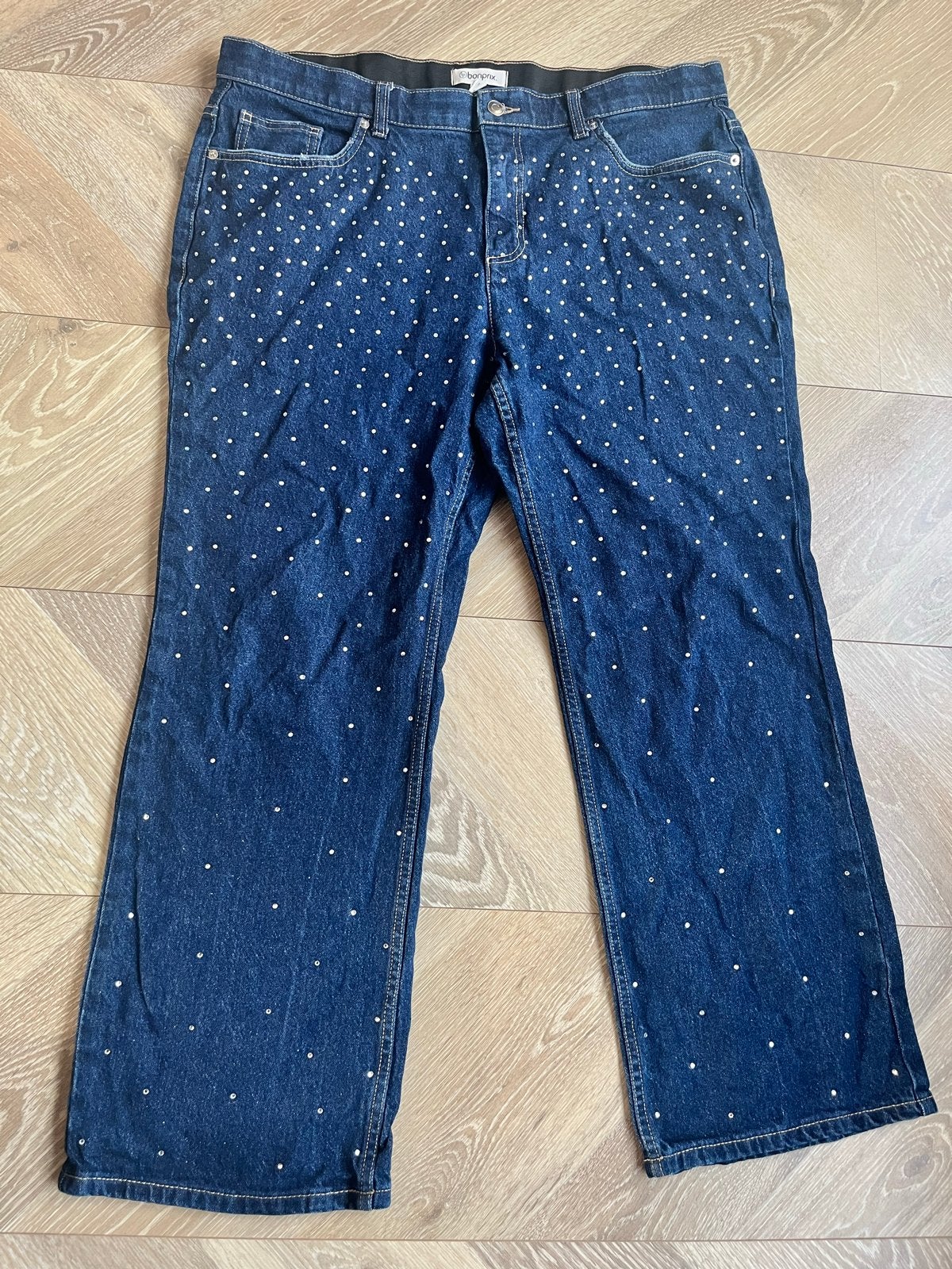 Bonprix Jeans met Strass Steentjes - Maat 46, Kleding | Dames, Ophalen of Verzenden, Zo goed als nieuw, Blauw, Overige jeansmaten