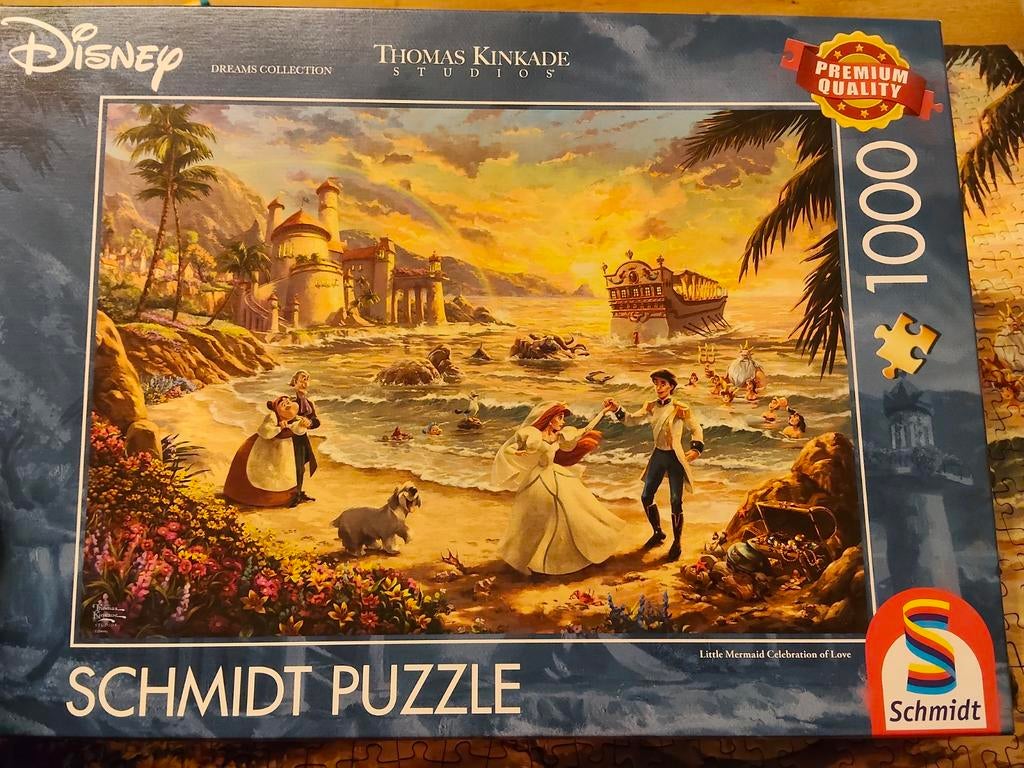 Schmidt Disney puzzel kleine zeemeermin, Ophalen of Verzenden, 500 t/m 1500 stukjes, Zo goed als nieuw, Legpuzzel