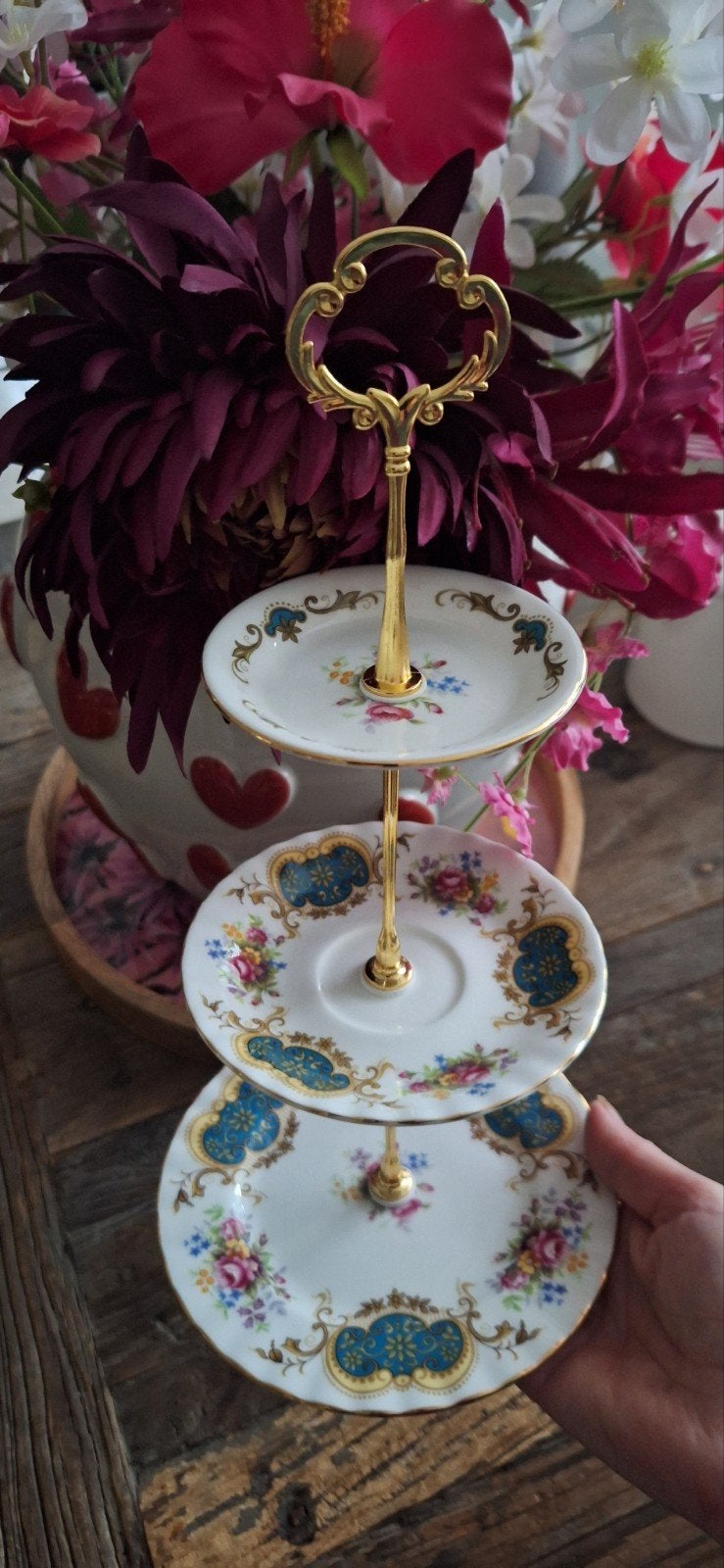 Royal Albert Berkeley etagere 3 laags handmade €35,00, Ophalen of Verzenden, Zo goed als nieuw