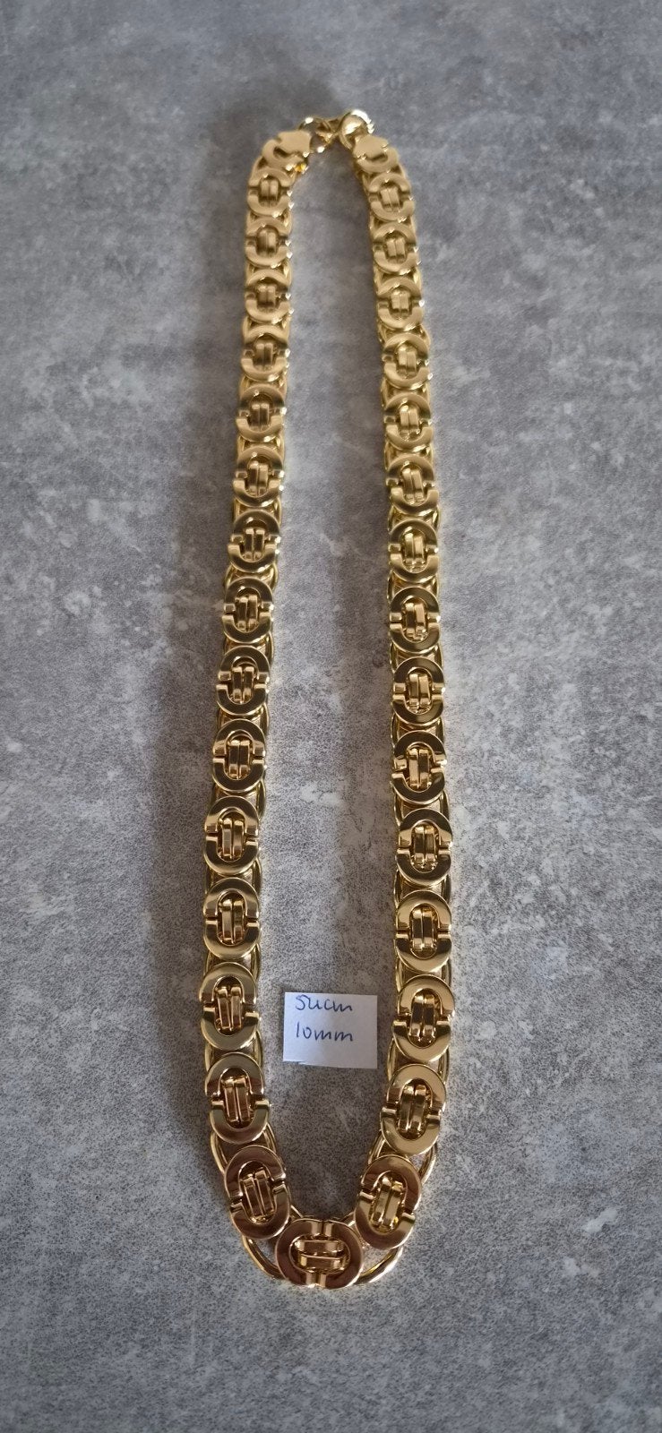 Stoere Koningsketting 54cm 10mm, Sieraden, Tassen en Uiterlijk, Kettingen, Ophalen of Verzenden, Nieuw, Goud