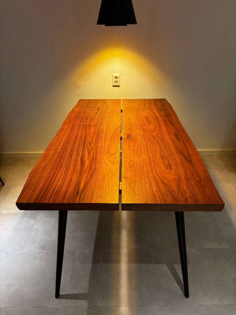 Dutchbone Alagon eettafel 160x90 walnoot, Ophalen, Gebruikt, 50 tot 100 cm, 150 tot 200 cm