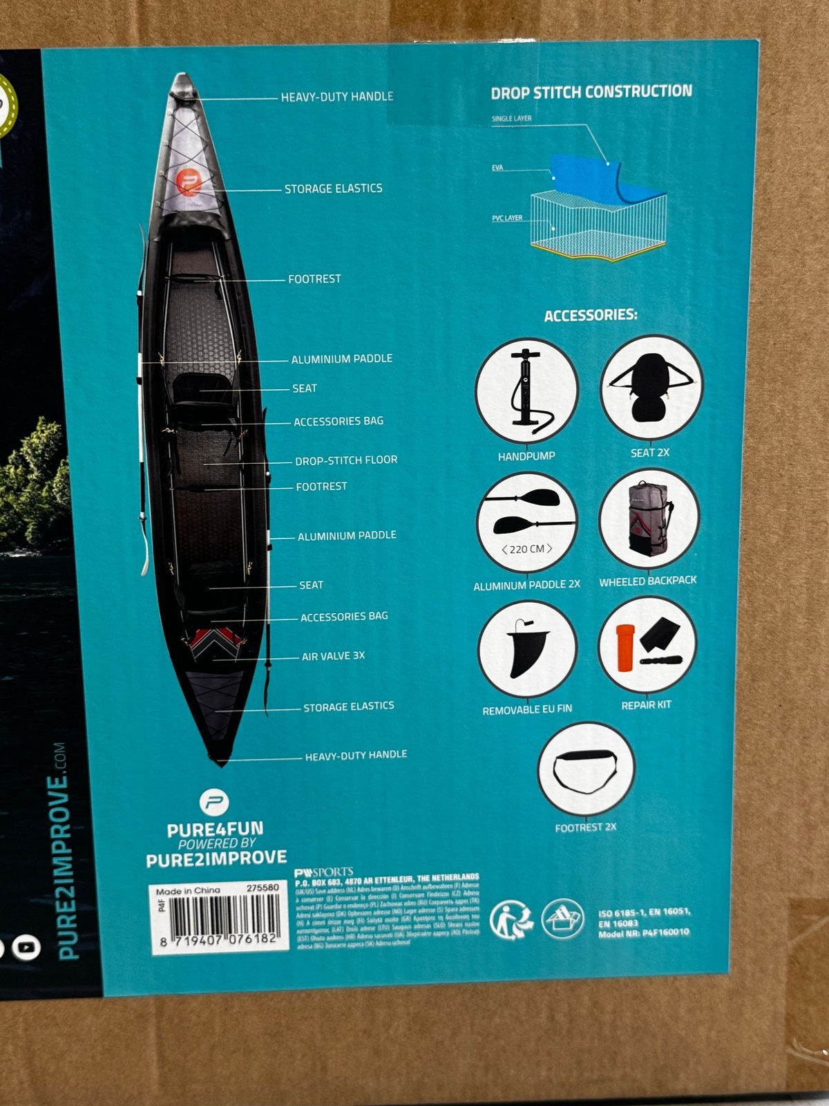 Nieuwe XPRO Kayak 4.7 – Complete 2-persoons kajakset, Ophalen, Opblaasbaar, Nieuw, 2-persoons