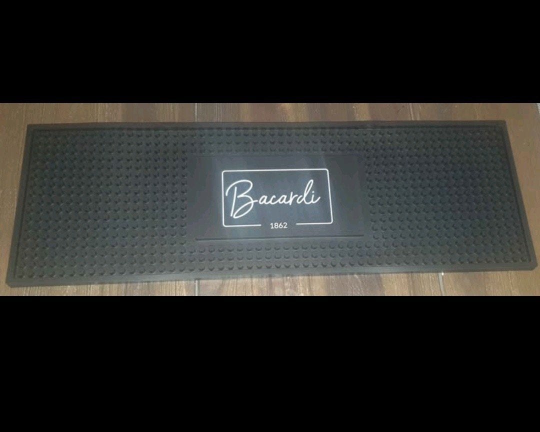 Bacardi barmat voor man cave, bar, kroeg of garage, Ophalen of Verzenden, Nieuw, Lichtbak of (neon) lamp