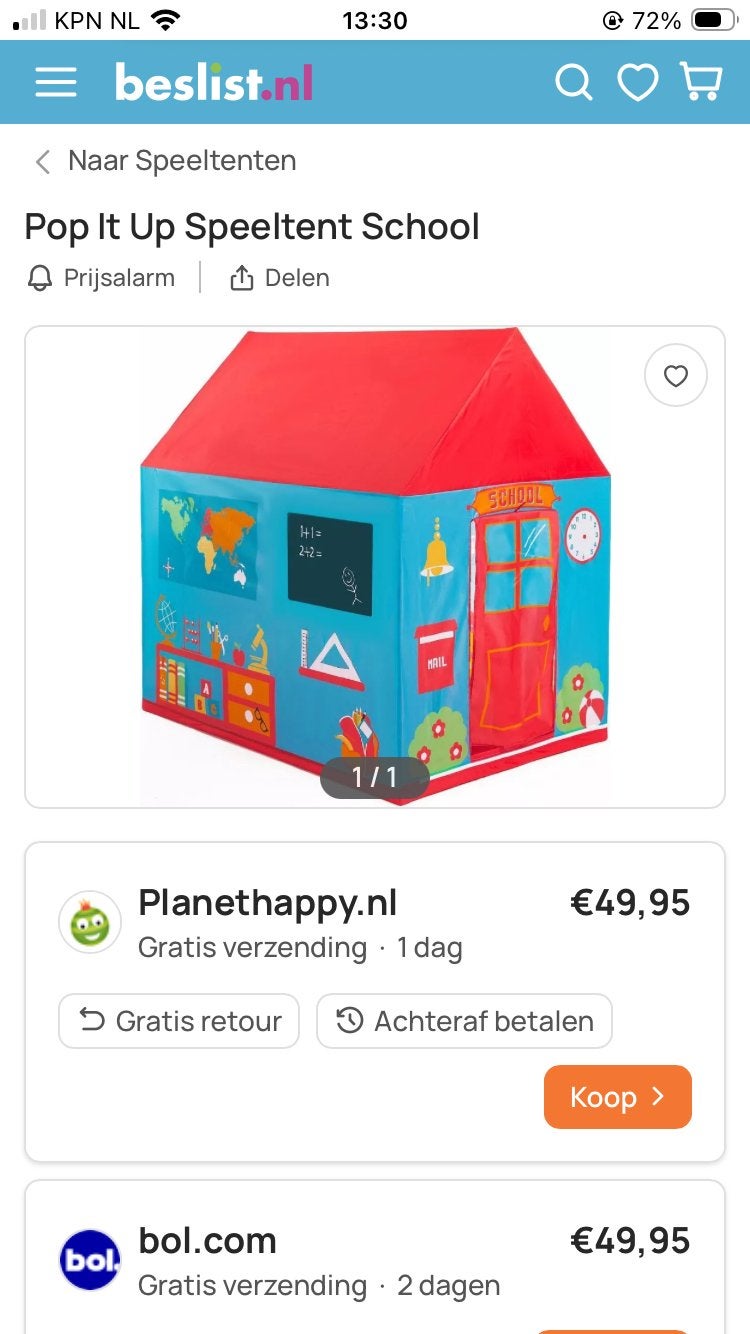 Speeltent “School”, Ophalen, Zo goed als nieuw, Overige materialen