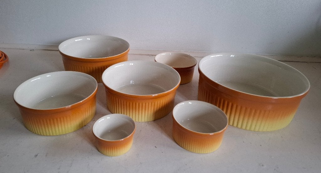 vintage parafeu schalen regout, Ophalen, Gebruikt, Keramiek, Schaal of Schalen
