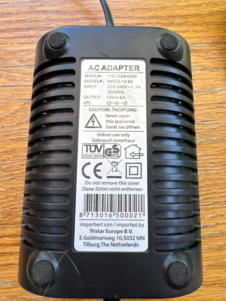 AC Adapter 12V 6A met sigarettenaansteker aansluiting, Ophalen of Verzenden, Gebruikt