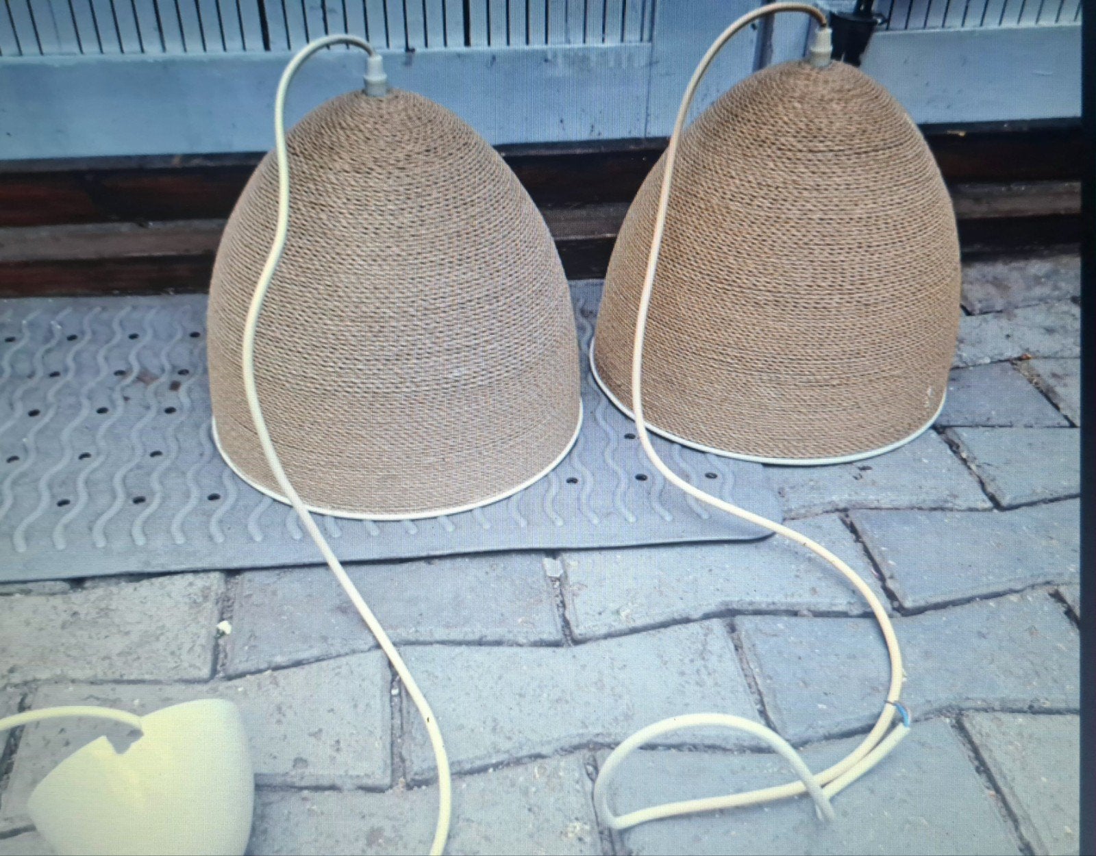 Set van 2 Jute Hanglampen - Bohemian Stijl, Minder dan 50 cm, Minder dan 25 cm, Minder dan 100 cm, Bohemian, Natuurlijk