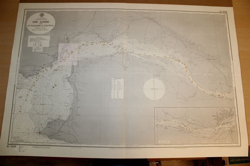 Oude zeekaart / nautische kaart - Rivier de Loire, Ophalen of Verzenden, 1800 tot 2000, Nederland, Landkaart