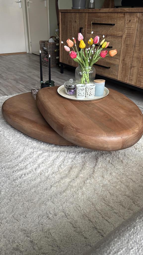 Byboo salontafel bruin - 100x80x27 cm, Huis en Inrichting, Tafels | Salontafels, Ophalen, Gebruikt, 100 tot 150 cm, 50 tot 100 cm