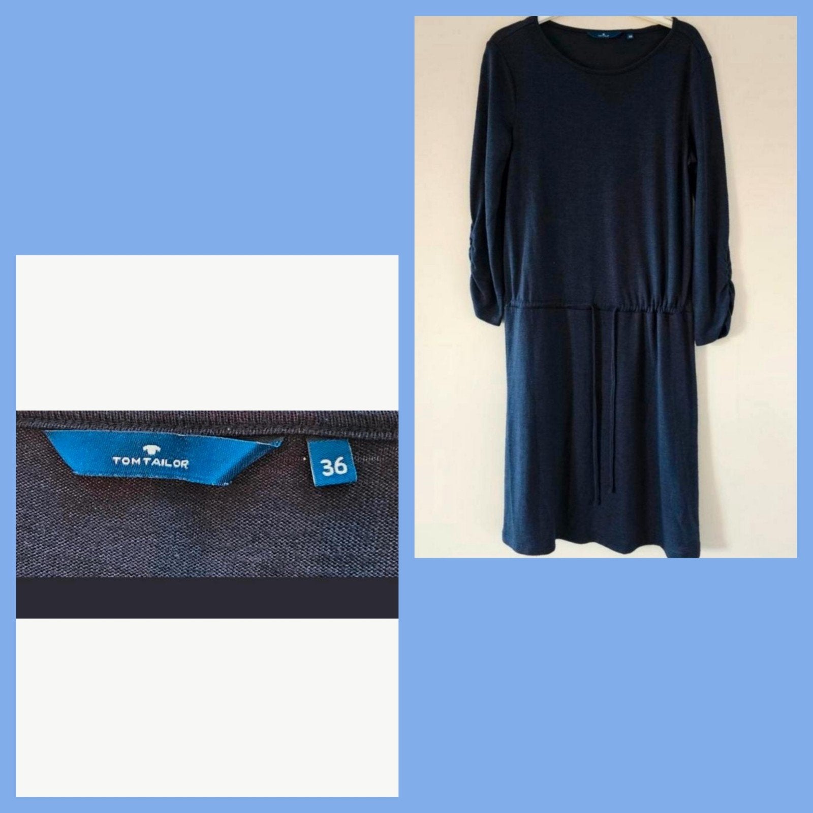 Tom Tailer donkerblauwe jurk mt 36 in zeer goede staat., Ophalen of Verzenden, Zo goed als nieuw, Maat 36 (S), Blauw