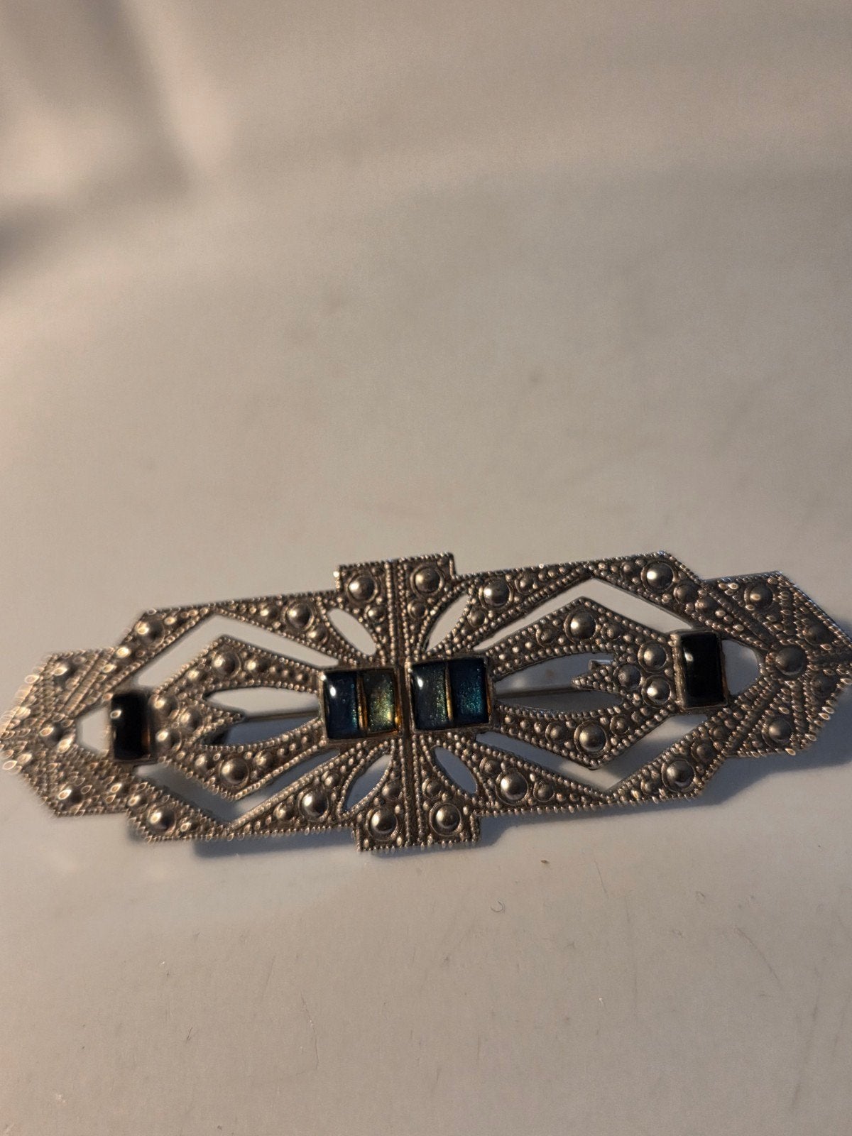 art deco broche, Sieraden, Tassen en Uiterlijk, Overige materialen, 4 tot 7 cm, Verzenden, Zo goed als nieuw