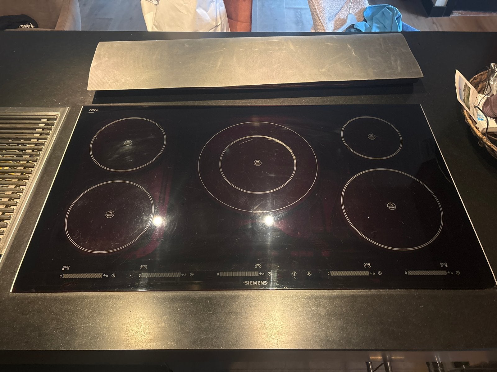 Siemens Inductiekookplaat - 5 Kookzones, Witgoed en Apparatuur, Kookplaten, Ophalen, Gebruikt, Inbouw, Inductie