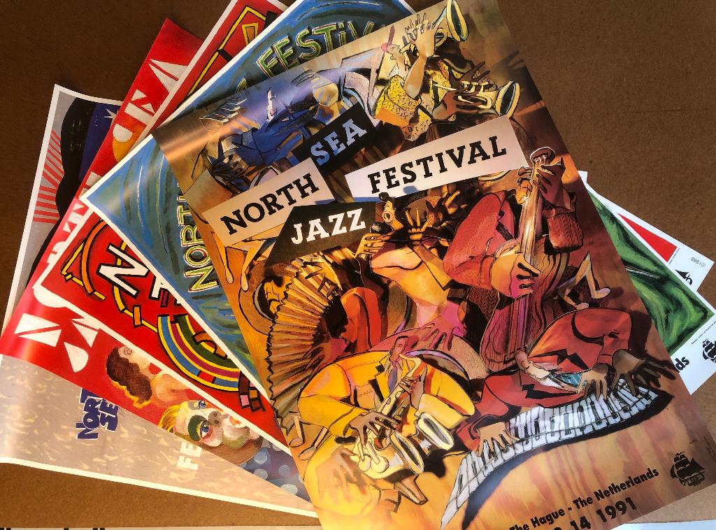 North sea jazz Festival posters, Rechthoekig Staand, Deurposter of groter, Ophalen of Verzenden, Zo goed als nieuw