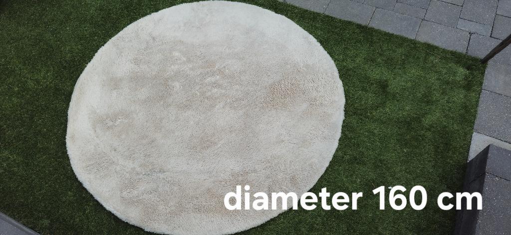 Vloerkleed, Crème, 150 tot 200 cm, Rond, Nieuw