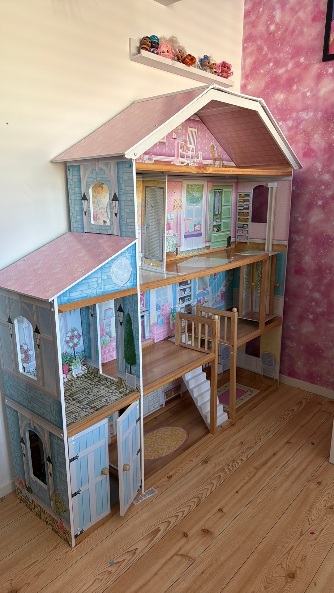 Groot Houten poppenhuis zonder meubels, Ophalen, Gebruikt, Poppenhuis