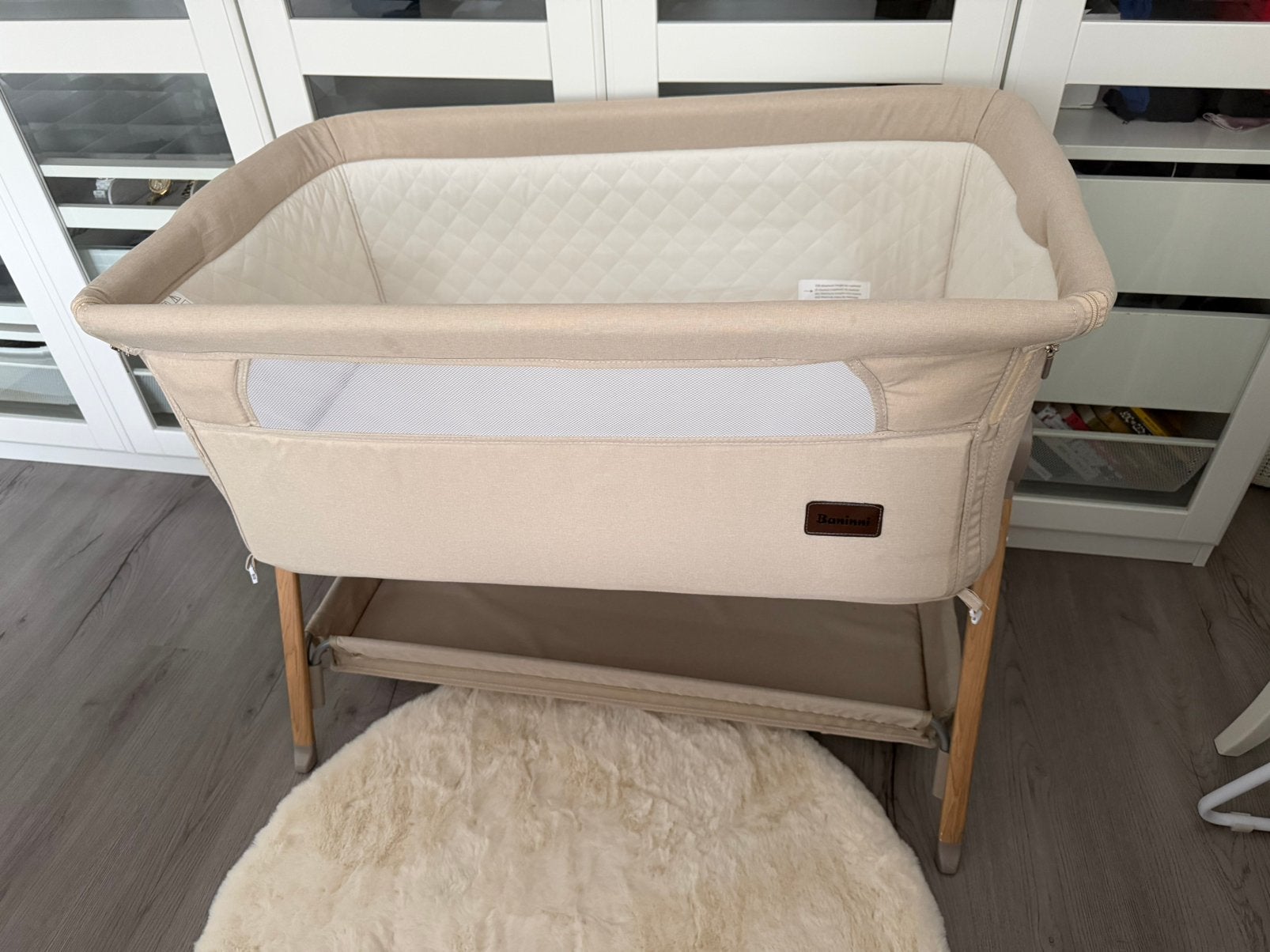 Baninni elia co-sleeper/wieg beige 2 in 1, Ophalen of Verzenden, Zo goed als nieuw, Minder dan 50 cm, Minder dan 75 cm