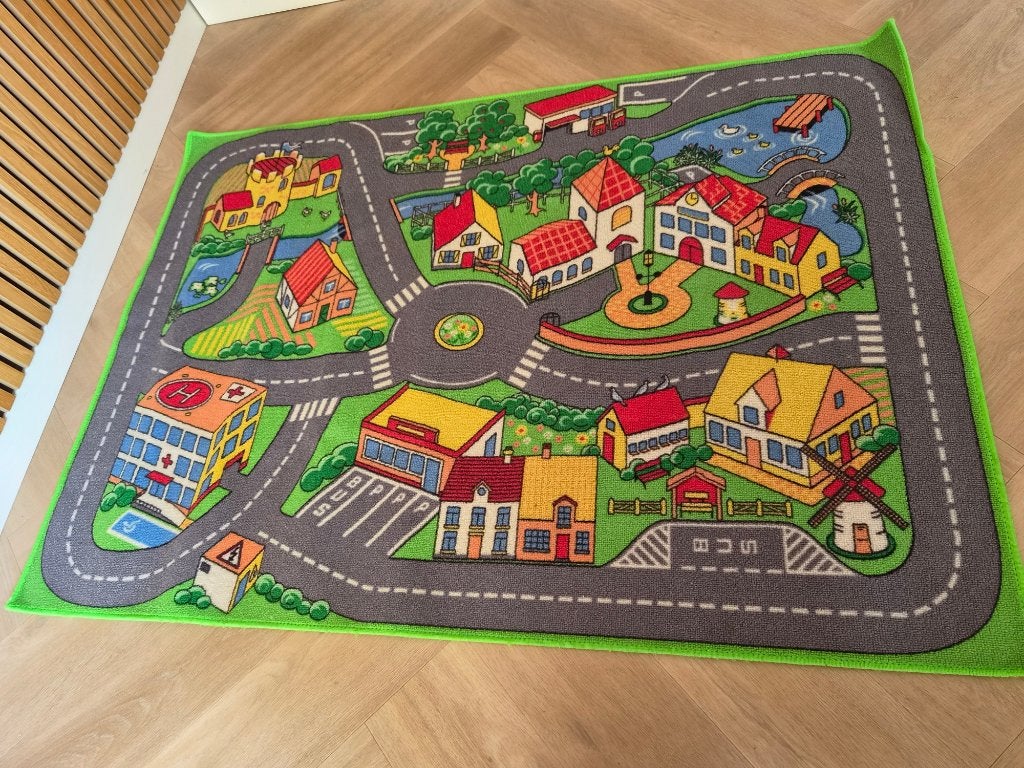 Groot autokleed / speelkleed met wegen, Ophalen, Gebruikt