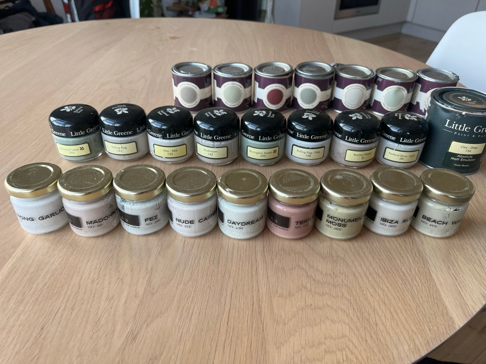 Verf testers van Little Greene, LAB, Farrow & Ball en Flexa, Gebruikt, Overige kleuren, Ophalen of Verzenden, Verf