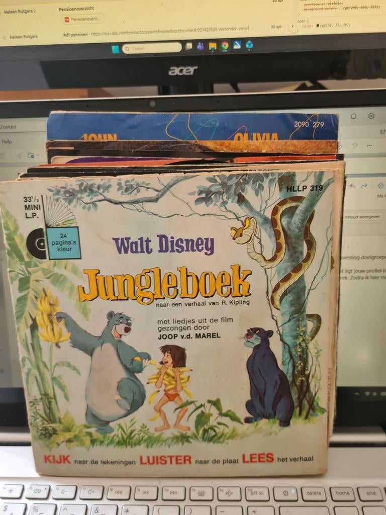 Walt Disney Jungleboek Mini LP met 24 pagina's kleur, Gebruikt, Overige formaten, Ophalen of Verzenden, Inclusief boekje