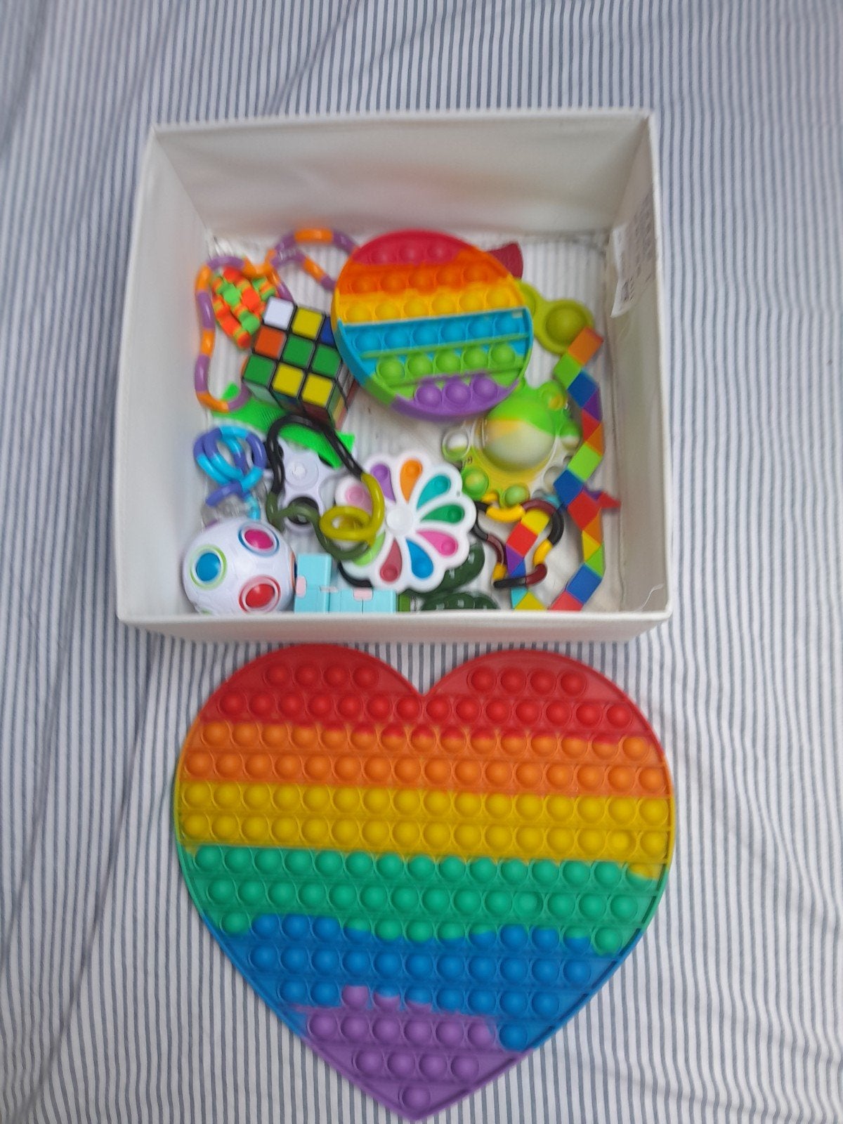Grote collectie fidget toys en XL Pop It hart, Ophalen, Zo goed als nieuw, Jongen of Meisje