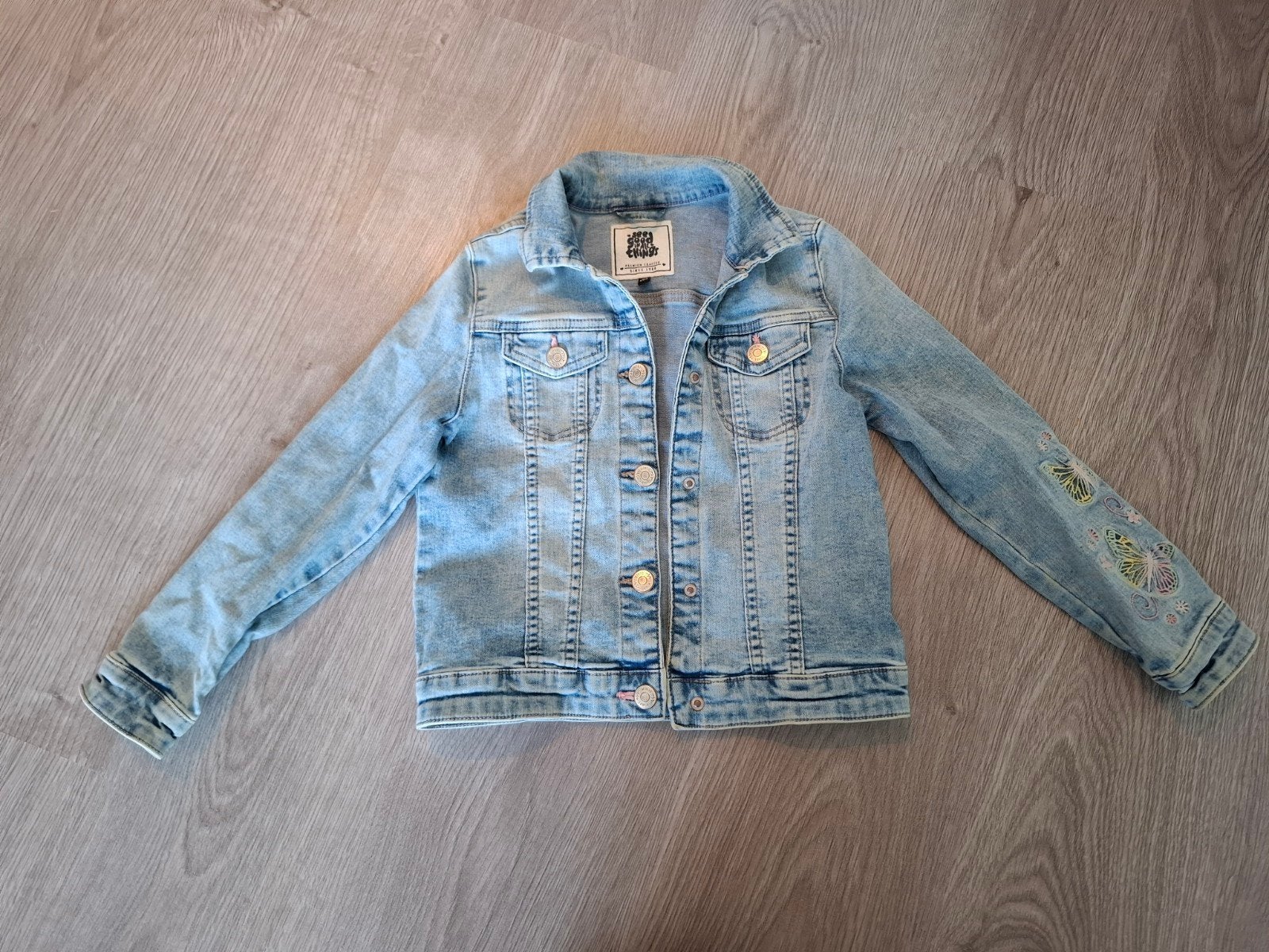 Spijkerjasje meisje maat 128 zo goed als nieuw, Ophalen of Verzenden, Zo goed als nieuw, Meisje, Jas