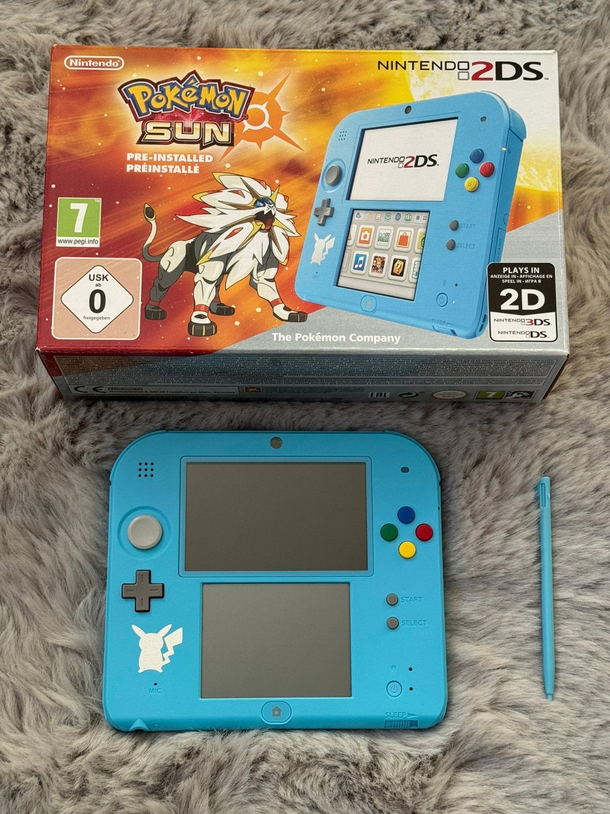 Nintendo 2DS modded (blue) pokemon sun edition, Ophalen of Verzenden, Gebruikt, Blauw, 2DS