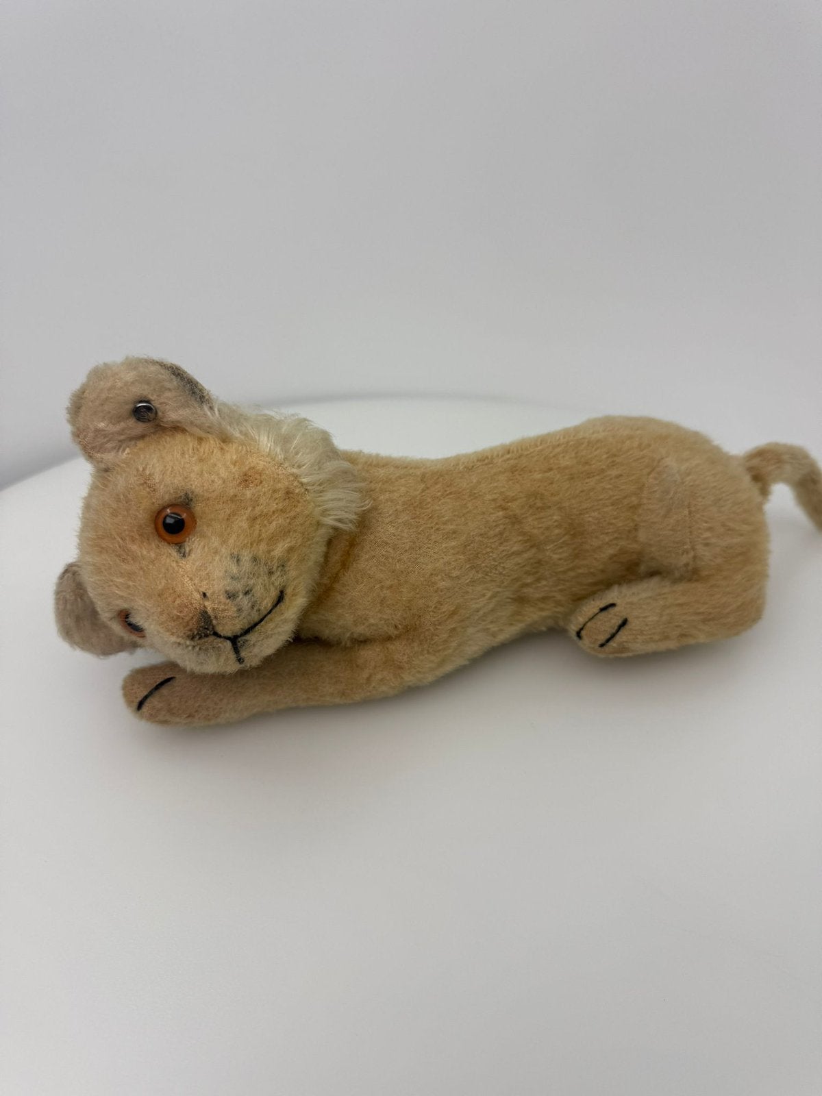 Antieke Steiff Leeuw (1920-1930) – Lange F Knop – 24cm –, Ophalen of Verzenden