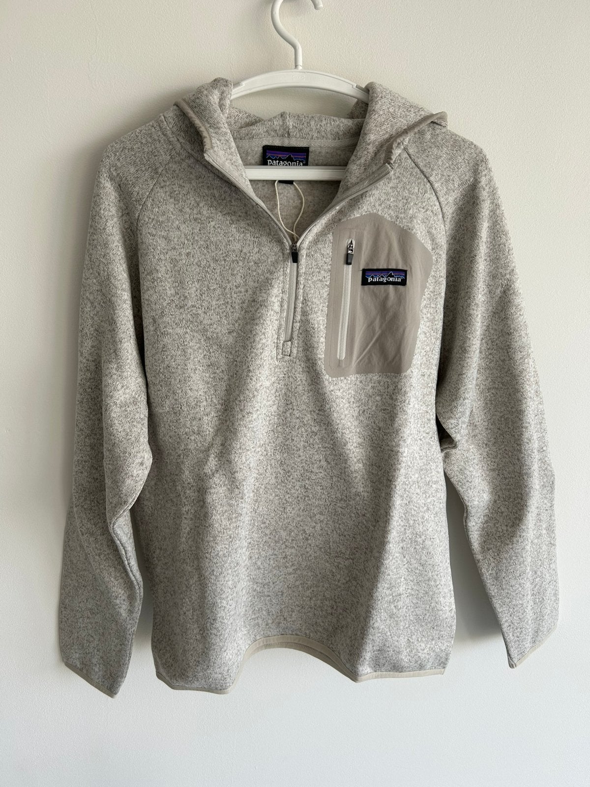 Patagonia Fleece Half-Zip Hooded Pullover-Light Gray Size M, Ophalen of Verzenden, Zo goed als nieuw, Maat 52/54 (L), Blauw