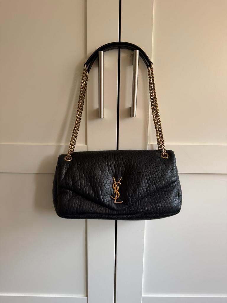 Saint Laurent Calypso Medium zwart grained lambskin, Sieraden, Tassen en Uiterlijk, Tassen | Damestassen, Ophalen of Verzenden