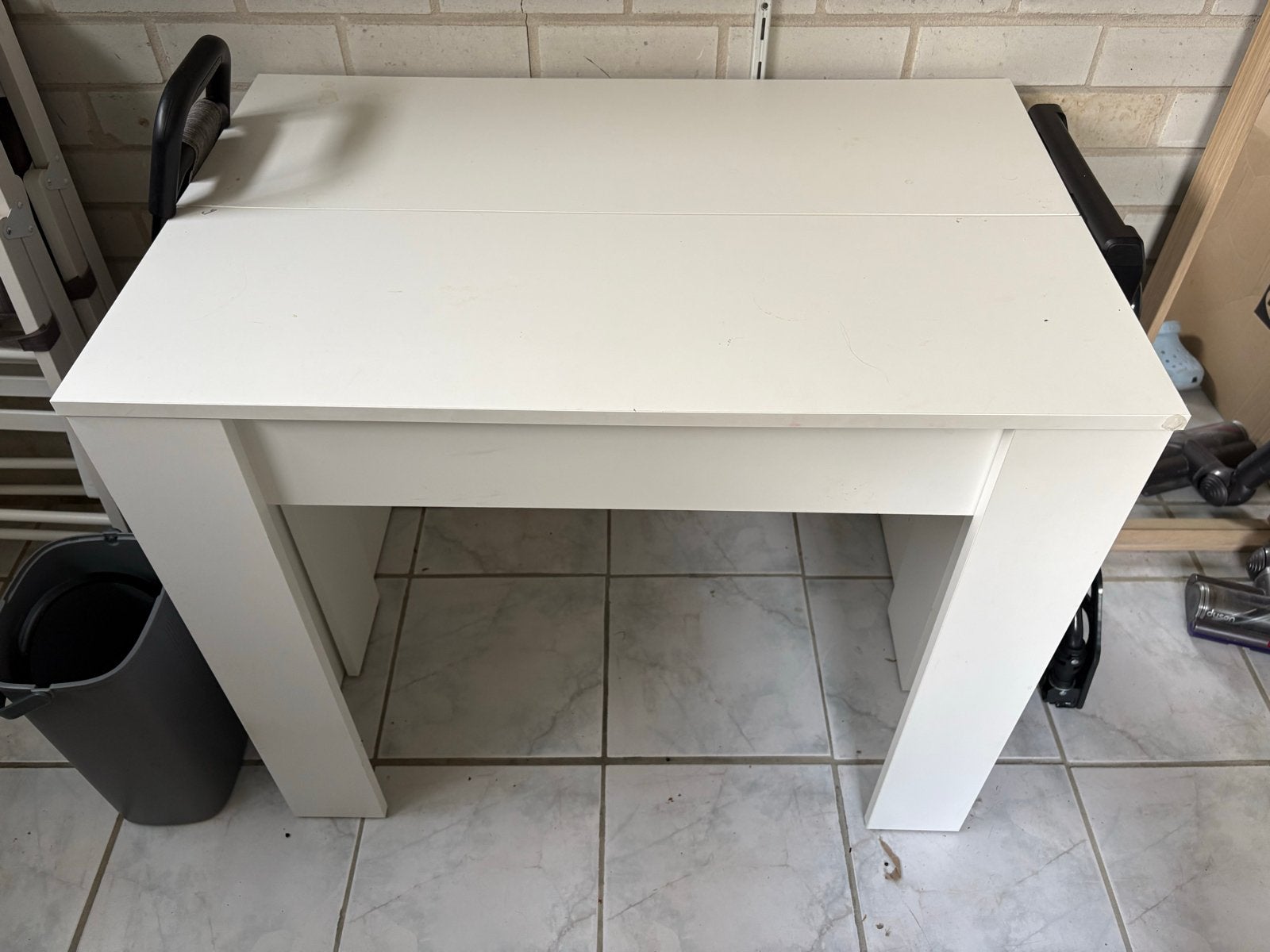 Kraut Home Uitschuifbare Console Tafel Wit - Modern, Huis en Inrichting, Tafels | Eettafels, Ophalen, Overige materialen, Gebruikt