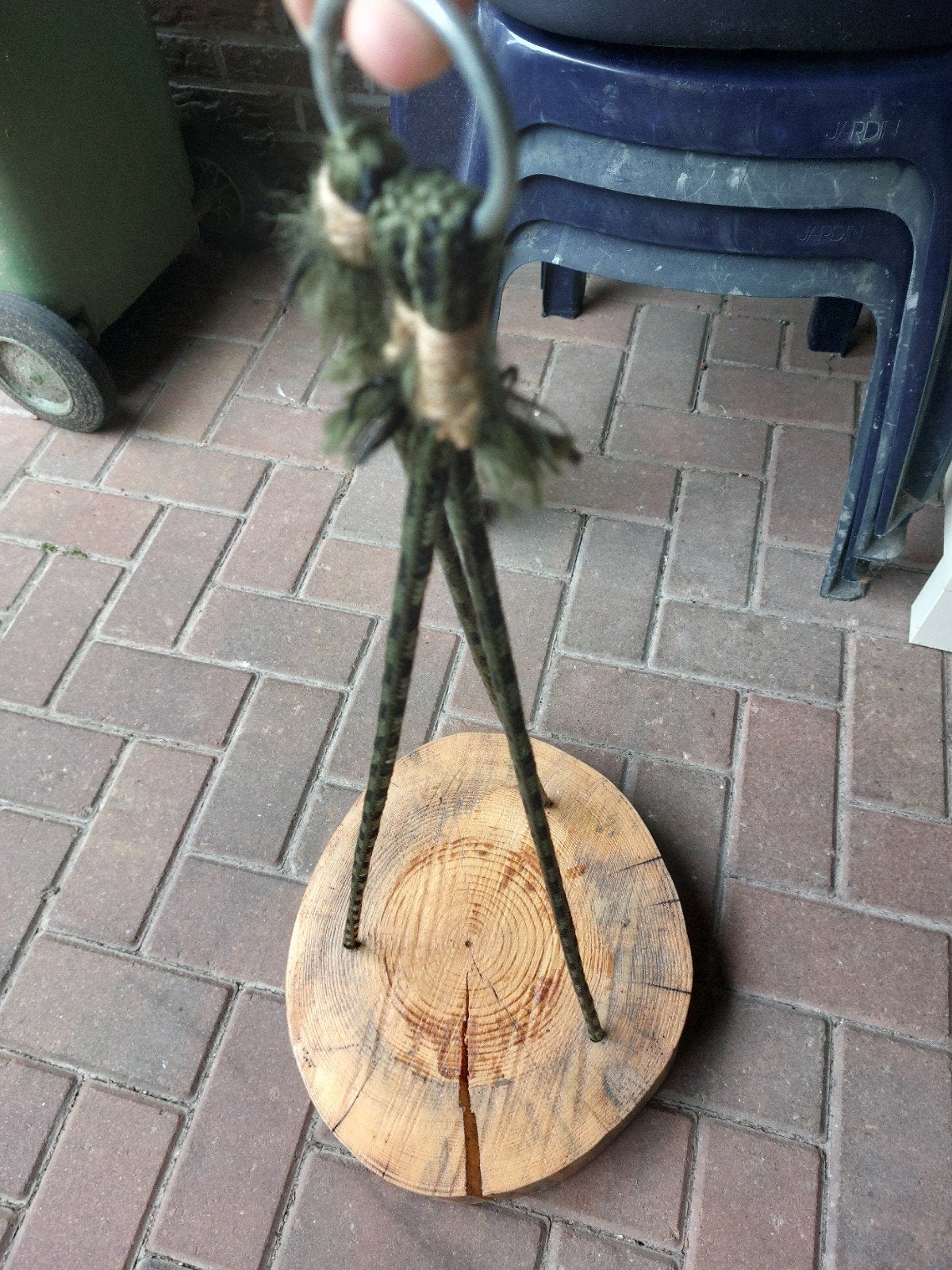 Uniek hangtafeltje/nachtkastje van boomstam, Ophalen, Minder dan 45 cm, Minder dan 55 cm, Gebruikt