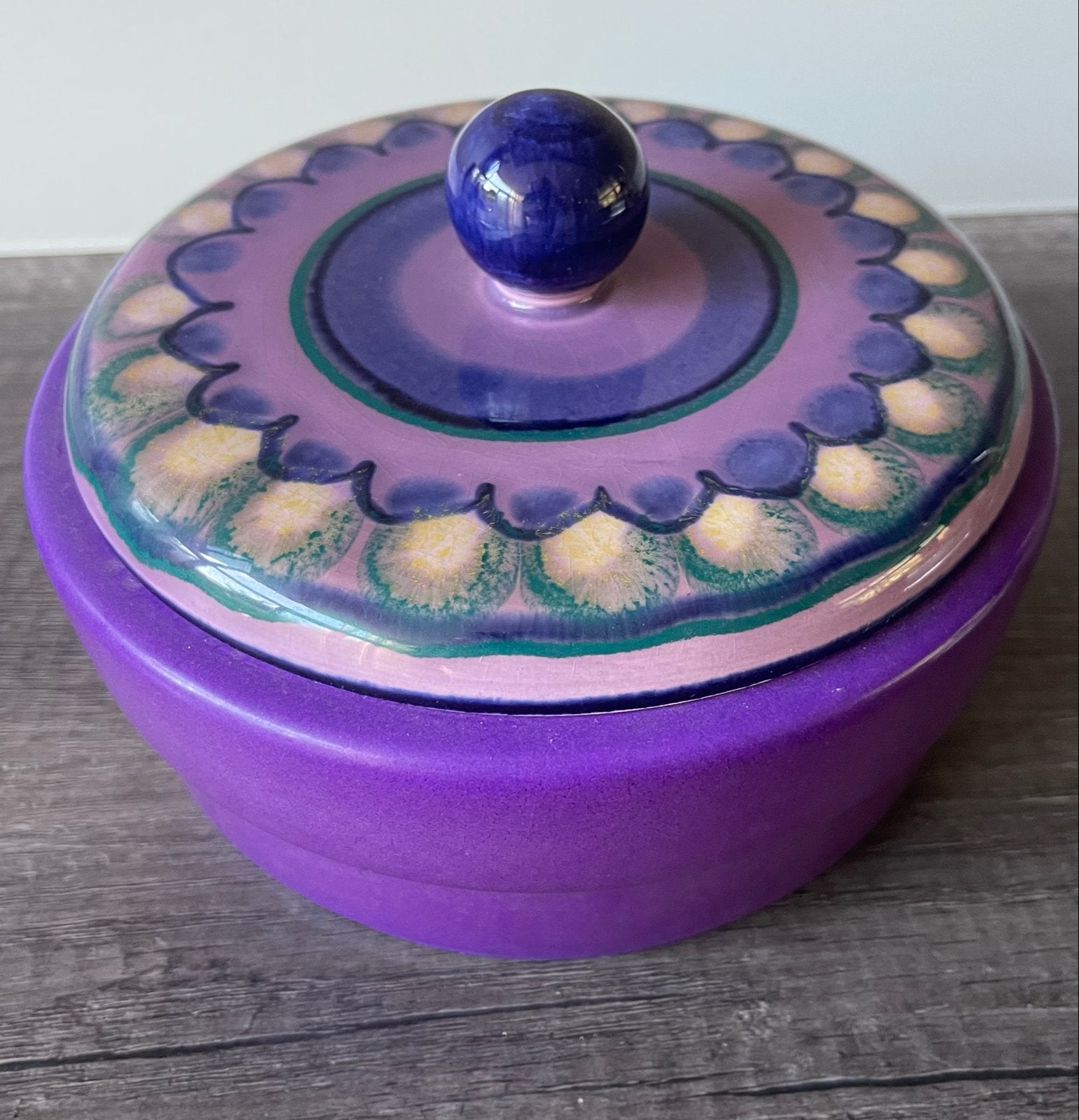 Vintage Flora Holland Lila Pot met Deksel - Puntgaaf, Ophalen