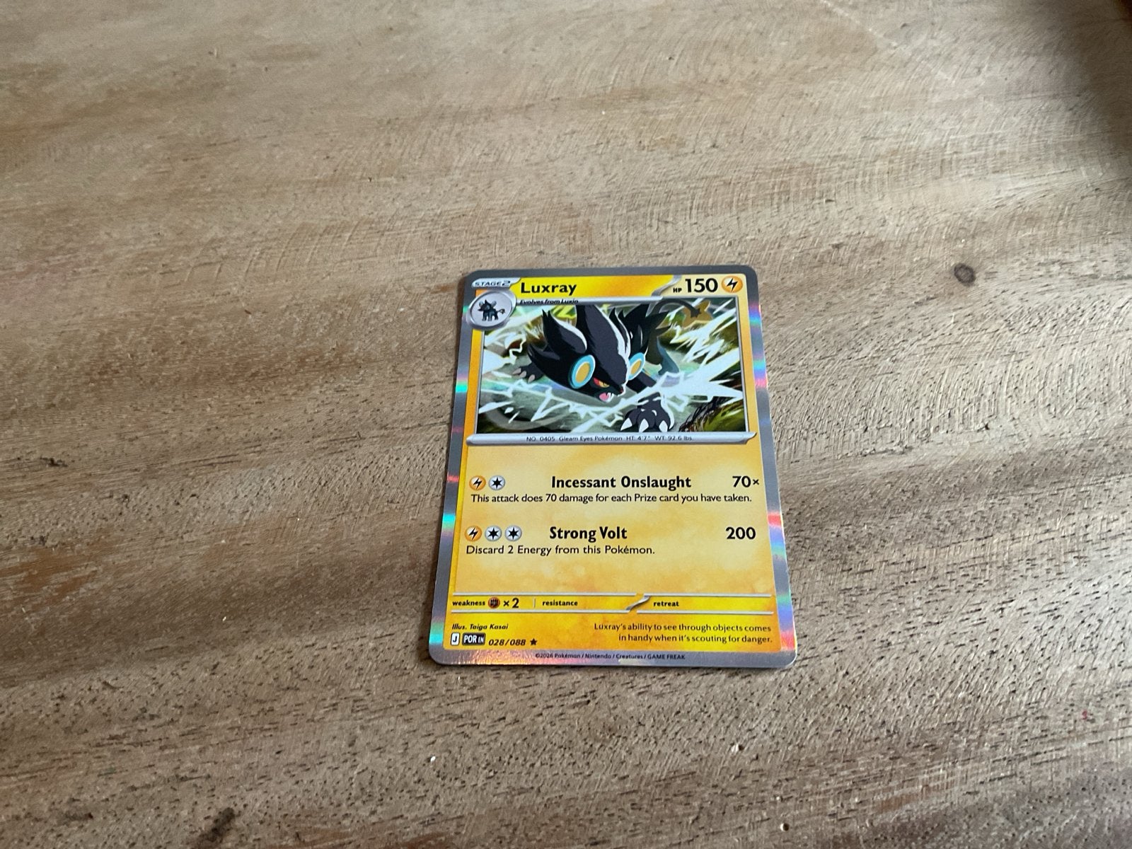 Luxray Pokémon kaart, Ophalen of Verzenden, Zo goed als nieuw, Losse kaart, Foil